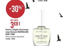 Vernis à ongles durcisseur long diamant - Géant Casino à Aix-en-Provence Vernis à ongles durcisseur long diamant en promo chez Géant Casino Aix-en-Provence à 3,81 €