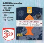 Norwegischer Räucherlachs Angebote von GLOBUS bei GLOBUS Oberursel für 3,29 €