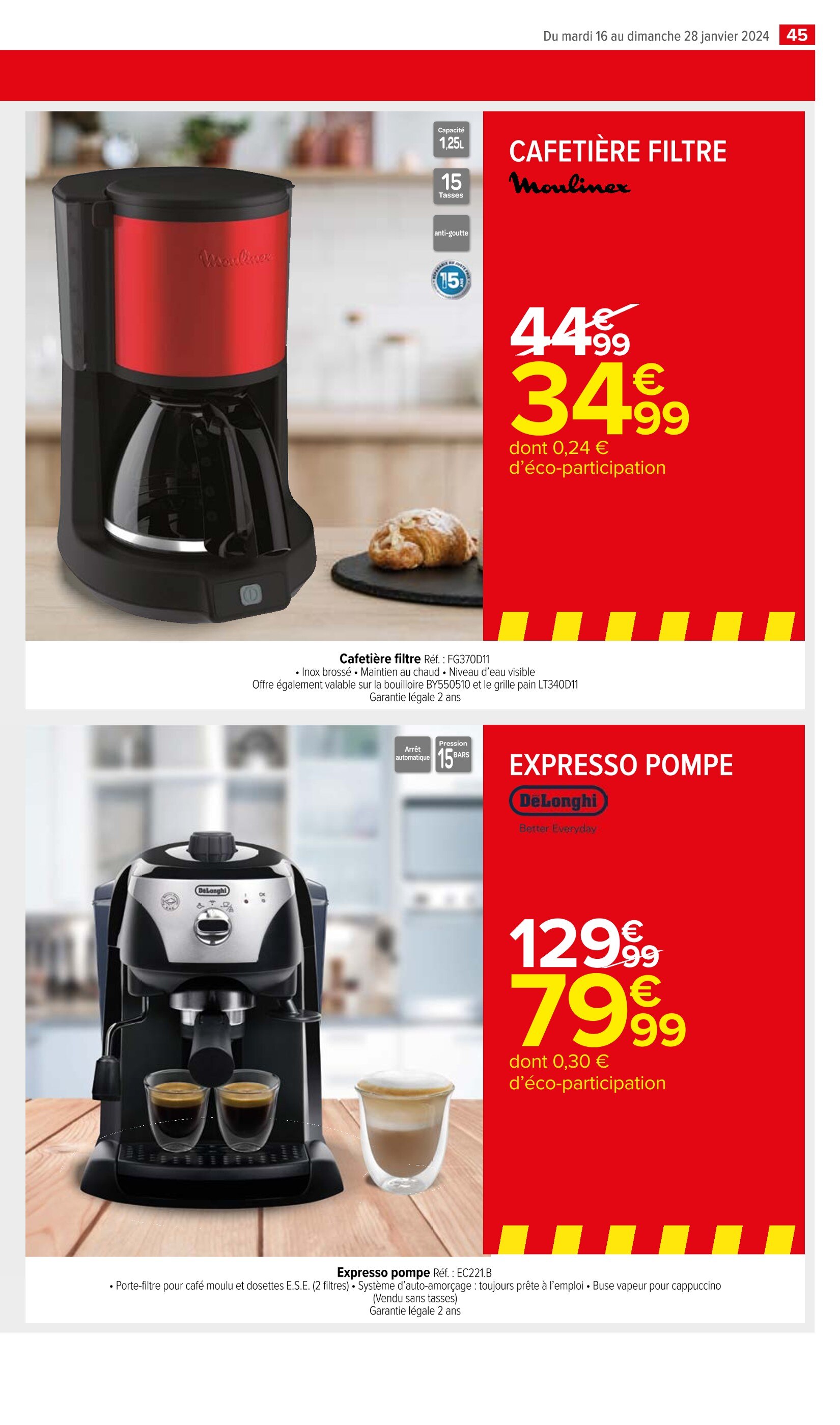 Cafetière Électrique À Goutte Avec 2 Tasses à Prix Carrefour