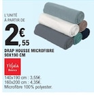 Promo Drap Housse Microfibre 90x190 cm à 2,55 € dans le catalogue E.Leclerc à Ploufragan