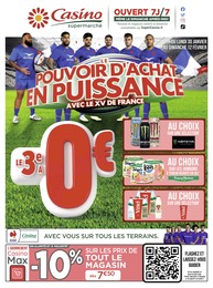 Catalogue Casino Supermarchés avec 60 pages de promos Prospectus Casino Supermarchés, "Le pouvoir d'achat en puissance avec le XV de France", pages, 30/01/2023 - 12/02/2023