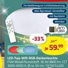 LED-Tuja-Wifi-RGB-Deckenleuchte für 59,99 € bei ROLLER im Angebot LED-Tuja-Wifi-RGB-Deckenleuchte im aktuellen ROLLER Prospekt