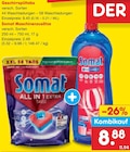 Geschirrspültabs + Maschinenzusätze im Angebot bei Netto Marken-Discount in Jena Geschirrspültabs + Maschinenzusätze Angebote von Somat bei Netto Marken-Discount Jena für 8,88 €