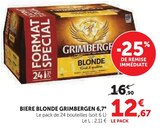 Bière Blonde 6,7° - Grimbergen en promo chez U Express Tourcoing à 12,67 €