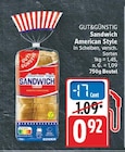 Sandwich American Style von Gut&Günstig für 0,92 € bei E center im Angebot Sandwich American Style von Gut&Günstig im aktuellen E center Prospekt