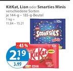 KitKat, Lion oder Smarties Minis im V-Markt Prospekt KitKat, Lion oder Smarties Minis von im aktuellen V-Markt Prospekt für 2,19 €