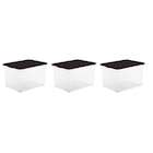 Lot de 3 boîtes de rangement - CARREFOUR HOME en promo chez Carrefour Market Aix-en-Provence à 19,79 €