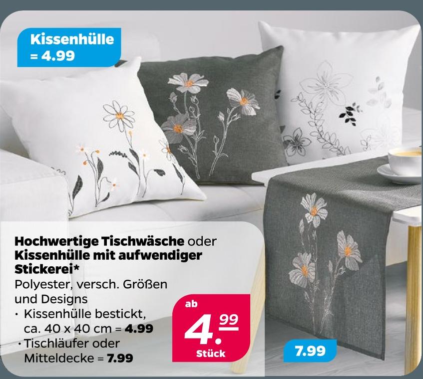 Kissenhülle bestickt
