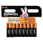 Lot de 16 piles Power boost lAA/LR6 - DURACELL en promo chez Carrefour Clermont-Ferrand à 9,79 €