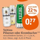 Pilsener oder Krombacher Angebote von Veltins bei tegut Ansbach für 0,77 €