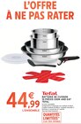 Batterie de cuisson 10 pièces cook and eat - TEFAL en promo chez Intermarché Super Mérignac à 44,99 €