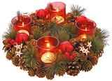 Adventskranz mit Teelichtgläsern im Rossmann Prospekt Adventskranz mit Teelichtgläsern im aktuellen Rossmann Prospekt für 9,90 €