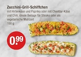 Zucchini-Grill-Schiffchen mit Hirtenkäse und Paprika im V-Markt Prospekt Zucchini-Grill-Schiffchen mit Hirtenkäse und Paprika von im aktuellen V-Markt Prospekt für 0,99 €