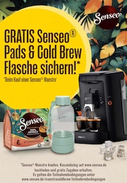 Senseo Prospekt: "Gratis Senseo Pads & Cold Brew Flasche sichern!*", 1 Seite, 01.04.2026 - 30.04.2026