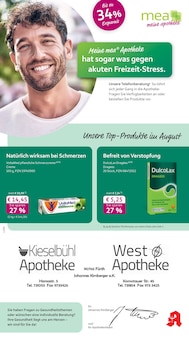Aktueller mea - meine apotheke Prospekt "Unsere August-Angebote" für Fürth Aktueller mea - meine apotheke Prospekt für Fürth mit Seiten