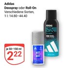Deospray oder Roll-On im Angebot bei GLOBUS in Salzgitter Deospray oder Roll-On Angebote von Adidas bei GLOBUS Salzgitter für 2,22 €