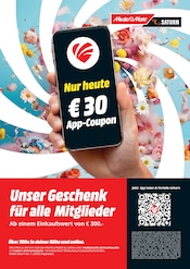 MediaMarkt Saturn Elektromärkte Prospekt der aktuellen Woche mit 1 Seite, gültig von 14.03.2026 bis 15.03.2026, in Hambergen und Umgebung Aktueller MediaMarkt Saturn Elektromärkte Prospekt in Hambergen und Umgebung, "Nur heute € 30 App-Coupon" mit 1 Seite, 14.03.2026 - 15.03.2026