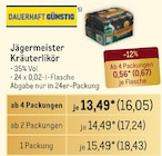 Jägermeister Kräuterlikör Angebote von Jägermeister bei Metro Nürtingen für 18,43 €