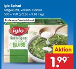 Spinat im Netto Marken-Discount Prospekt Spinat von iglo im aktuellen Netto Marken-Discount Prospekt für 1,99 €
