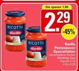 Pastasaucen Spezialitäten Angebote von Barilla bei WEZ Bad Oeynhausen für 2,29 €