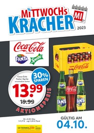 Getränkemarkt Prospekt von Getränkeland Königshorst Getränkeland Prospekt: "Mittwochskracher", 1 Seite, 04.10.2023 - 04.10.2023