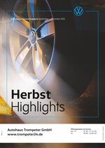 Volkswagen Prospekt für Bergkamen mit 1 Seiten Volkswagen Prospekt für Bergkamen: "Herbst Highlights", 1 Seiten, 01.09.2020 - 30.11.2020