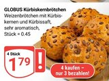 Aktuelle Wecker Angebote bei GLOBUS in Krefeld Aktuelles Kürbiskernbrötchen Angebot bei GLOBUS in Krefeld ab 0,45 €