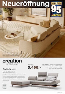 Couch im Möbel Inhofer Prospekt "95 JAHRE JUBILÄUM" mit 20 Seiten (Augsburg)