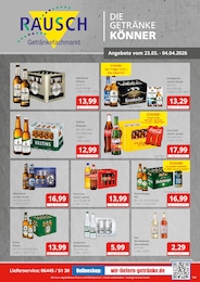 Getränkefachmarkt Rausch Prospekt für Gießen: "DIE GETRÄNKEKÖNNER", 2 Seiten, 23.03.2026 - 04.04.2026