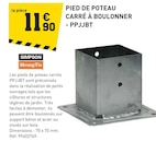 Tout Faire Mirandol-Bourgnounac - Promo Pied de poteau carré à boulonner - PPJJBT Promo Pied de poteau carré à boulonner - PPJJBT à 11,90 € dans le catalogue Tout Faire à Mirandol-Bourgnounac