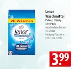 Waschmittel Pulver, flüssig oder Pods Angebote von Lenor bei famila Nordost Celle für 3,99 €