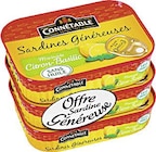 Sardines Généreuses marinade citron basilic sans huile - CONNETABLE en promo chez Casino Supermarchés Grenoble à 3,05 €