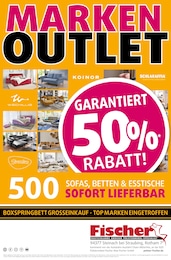 Polstermöbel Fischer Prospekt für Wenzenbach mit 1 Seite Polstermöbel Fischer Prospekt für Wenzenbach: "MARKEN OUTLET", 1 Seite, 11.05.2025 - 18.05.2025