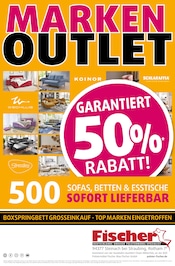 Aktueller Polstermöbel Fischer Möbel & Einrichtung Prospekt in Lindberg und Umgebung, "MARKEN OUTLET" mit 1 Seite, 11.05.2025 - 18.05.2025