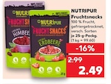 Fruchtsnacks Angebote von Nutripur bei Kaufland Duisburg für 2,49 €