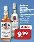 Kentucky Straight Bourbon Whiskey oder Likör oder Bacardi Rum im Angebot bei combi in Paderborn Kentucky Straight Bourbon Whiskey oder Likör oder Bacardi Rum Angebote von Jim Beam bei combi Paderborn für 9,99 €