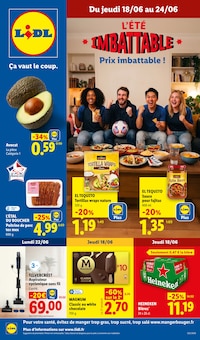 Catalogue Lidl, 18/06/2026 - 24/06/2026, L'ÉTÉ IMBATTABLE, 60 pages Prospectus Lidl en cours, "L'ÉTÉ IMBATTABLE", 60 pages
