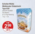Mehlzauber Dinkelmehl Type 630 im V-Markt Prospekt Mehlzauber Dinkelmehl Type 630 von Scheller Mühle im aktuellen V-Markt Prospekt für 2,99 €