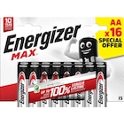 Lot de 16 piles 100% AA/LR6 - ENERGIZER - Carrefour Market à Courbevoie Lot de 16 piles 100% AA/LR6 - ENERGIZER en promo chez Carrefour Market Courbevoie à 10,29 €