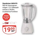 Standmixer UM3470 im Angebot bei GLOBUS in Hoyerswerda Standmixer UM3470 Angebote von Clatronic bei GLOBUS Hoyerswerda für 19,99 €