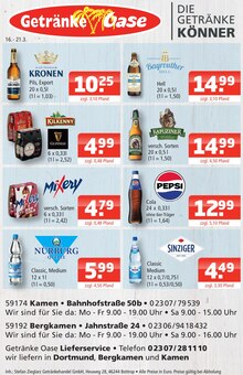 Aktueller Getränke Oase Prospekt für Kamen und Ungebung, Seite zum blättern Getränke Oase Prospekt Aktuelle Angebote mit Seite in Kamen und Umgebung