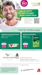 mea - meine apotheke Prospekt für Bremen mit 4 Seiten mea - meine apotheke Prospekt für Bremen: "Unsere August-Angebote", 4 Seiten, 01.08.2026 - 31.08.2026