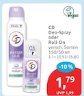 Deo-Spray oder Roll-On Angebote von CD bei budni Lüneburg für 1,79 €