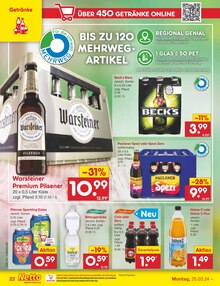 Bier im Netto Marken-Discount Prospekt "Aktuelle Angebote" mit 56 Seiten (Villingen-Schwenningen)