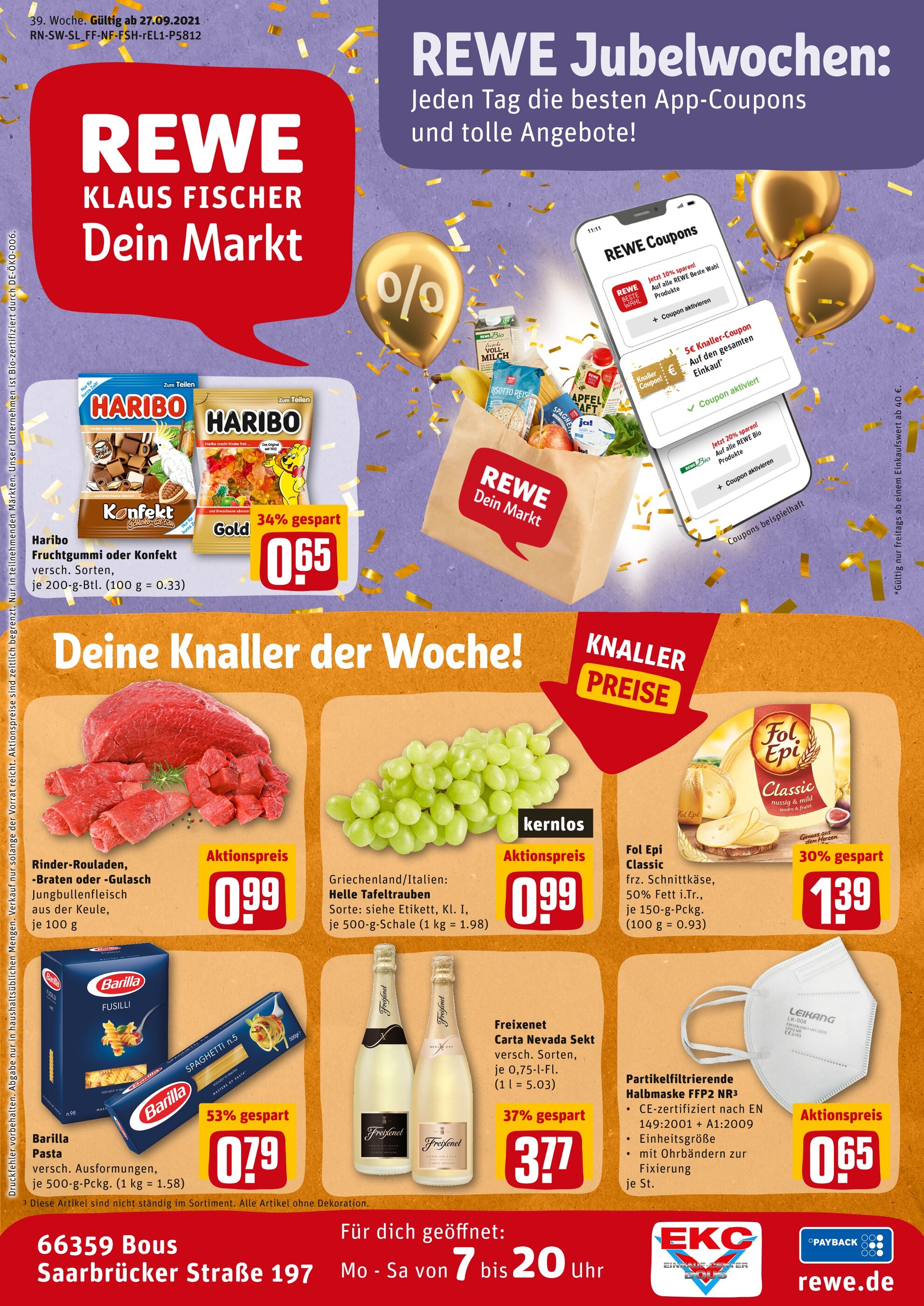 REWE Prospekt für Schwalbach mit 31 Seiten REWE Prospekt für Schwalbach: "Angebote im Markt", 31 Seiten, 27.09.2021 - 02.10.2021