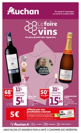 Auchan Catalogue "La foire aux vins, au plus proche des vignerons", 36 pages, Le Mesnil-Aubry,  27/09/2022 - 11/10/2022