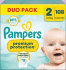 Couches Premium Protection Duo Pack T2 x108 - Pampers en promo chez Intermarché Hyper Pau à 20,39 €