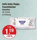 Feuchttücher Sensitive von bella baby Happy im aktuellen V-Markt Prospekt für 1,19 €