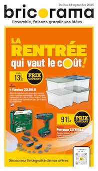 Prospectus Bricorama de la semaine "LA RENTRÉE qui vaut le coût !" avec 1 pages, valide du 03/09/2025 au 14/09/2025 pour Fontenay-sous-Bois et alentours