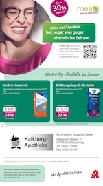 mea - meine apotheke Apotheken Prospekt der aktuellen Woche mit 4 Seiten, gültig von 01.01.2026 bis 31.01.2026, in Leezen und Umgebung Aktueller mea - meine apotheke Apotheken Prospekt in Leezen und Umgebung, "Unsere Januar-Angebote" mit 4 Seiten, 01.01.2026 - 31.01.2026